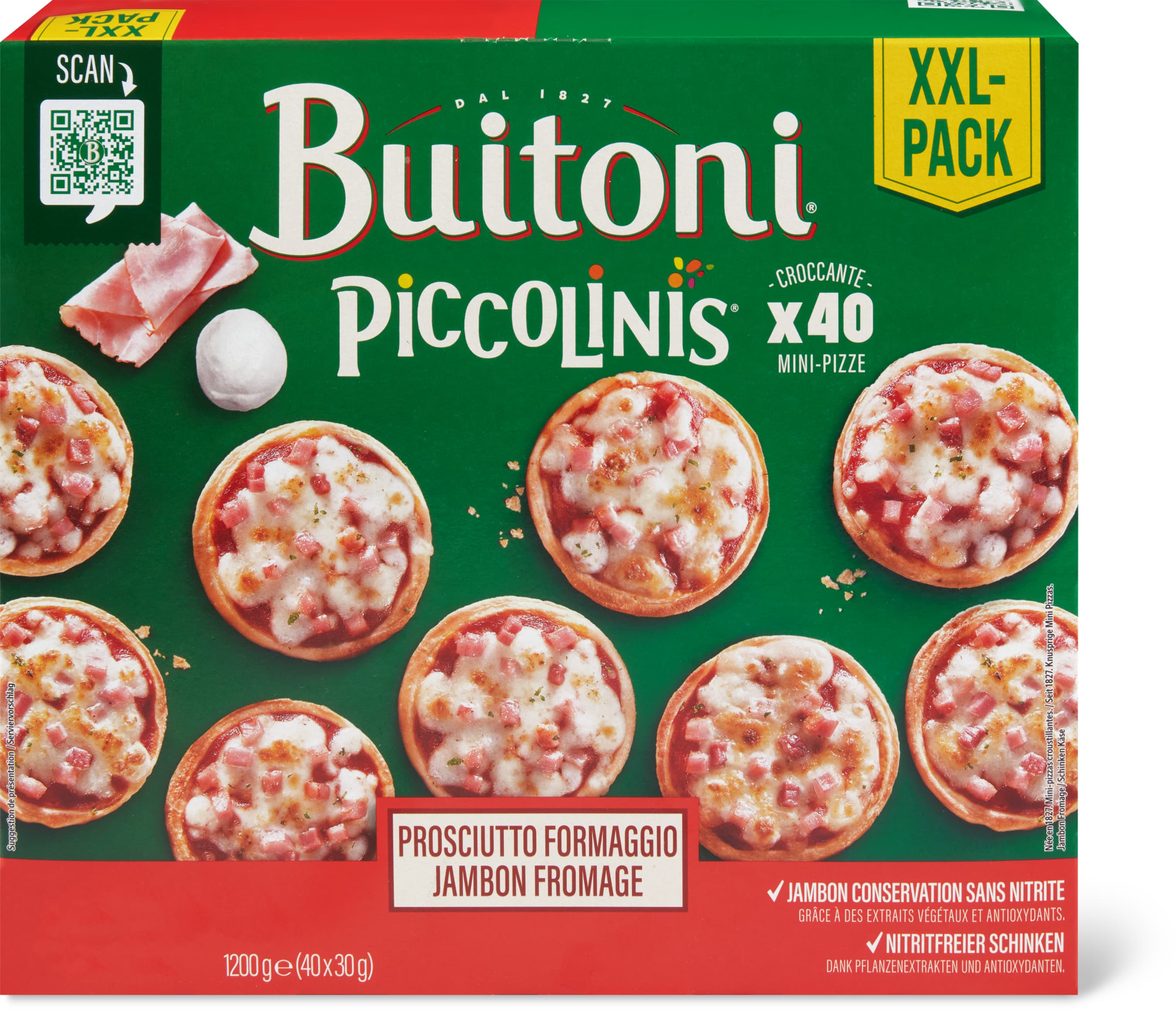 Pizze mini Prosciutto e formaggio